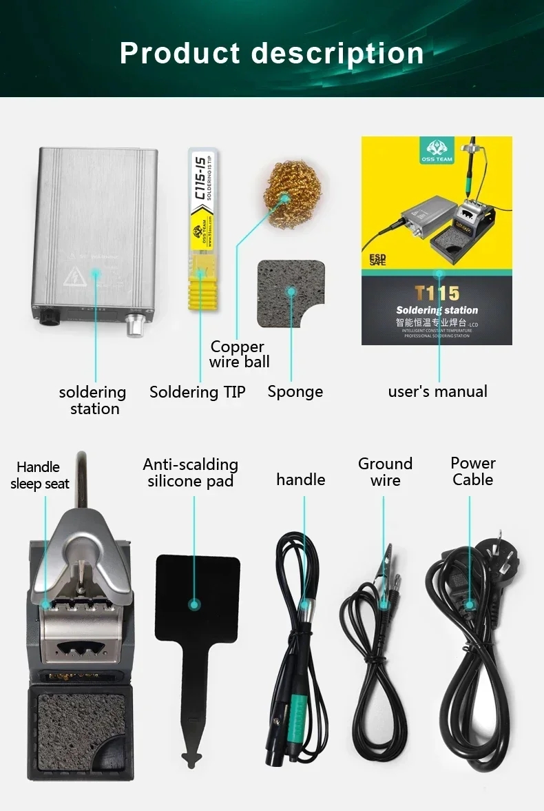 OSS T115 Micro Nano Electric S - C115 Nano Soldering Iron Station 评论和价格